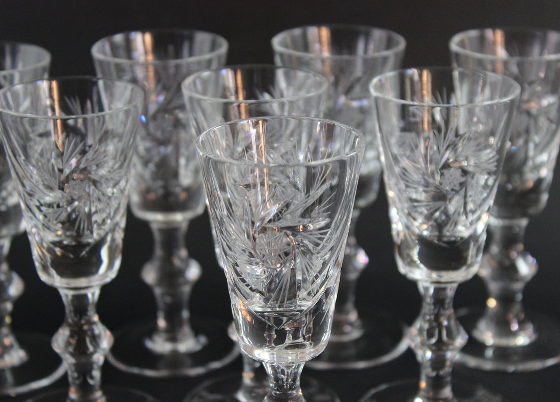 Bohemia, Pinwheel Crystal, Liqueur Glasses