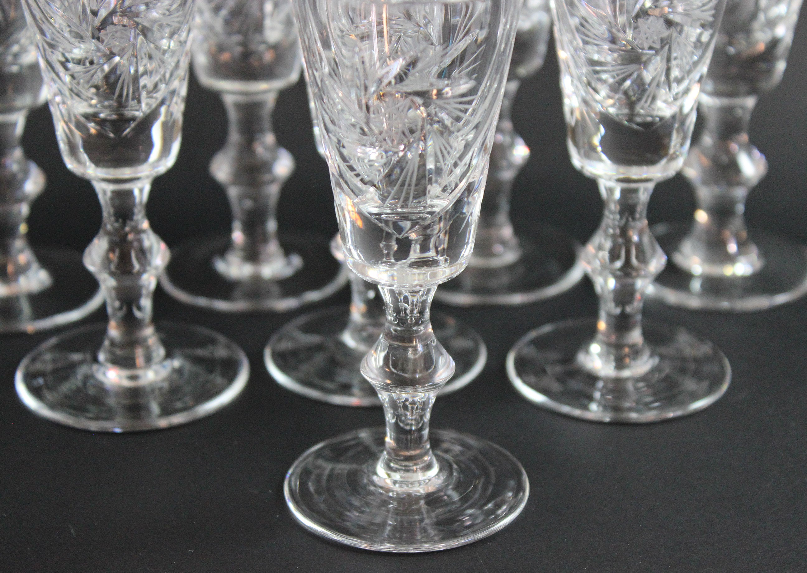 Bohemia, Pinwheel Crystal, Liqueur Glasses