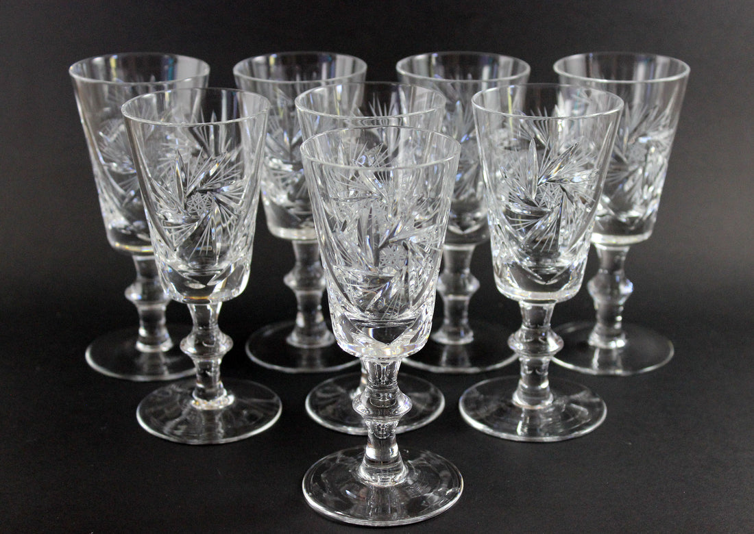 Bohemia, Pinwheel Crystal, Sherry Glasses