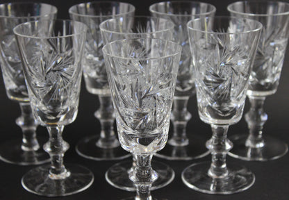 Bohemia, Pinwheel Crystal, Sherry Glasses