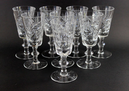 Bohemia, Pinwheel Crystal, Sherry Glasses