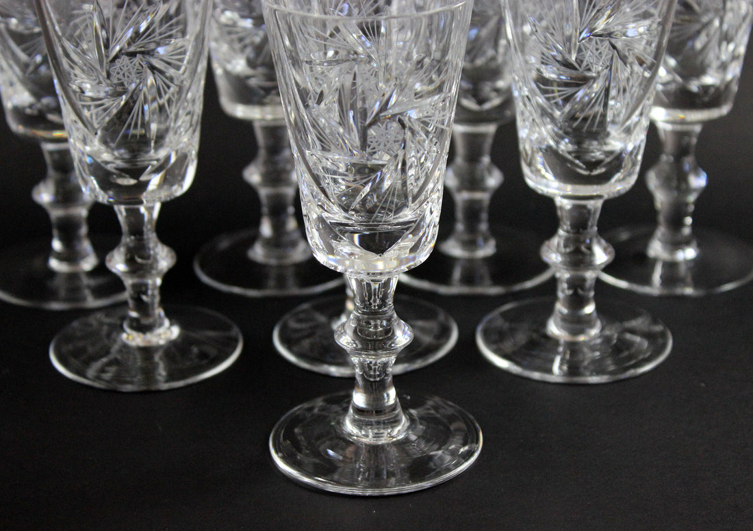 Bohemia, Pinwheel Crystal, Sherry Glasses