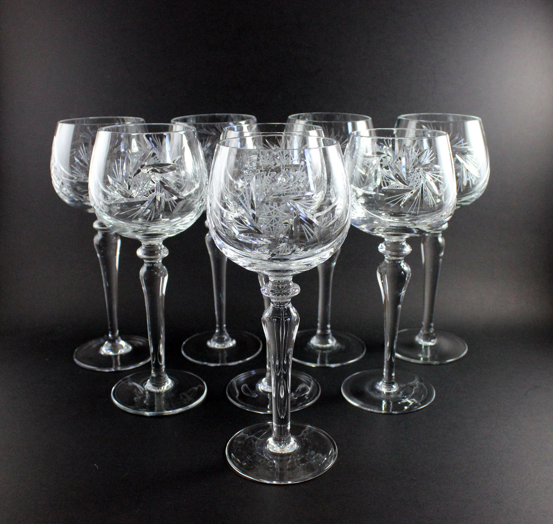 Bohemia, Pinwheel Crystal, Large Wine Hocks