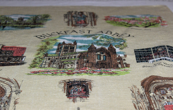 Souvenir Linen Tea Towel, Buckfast Abbey