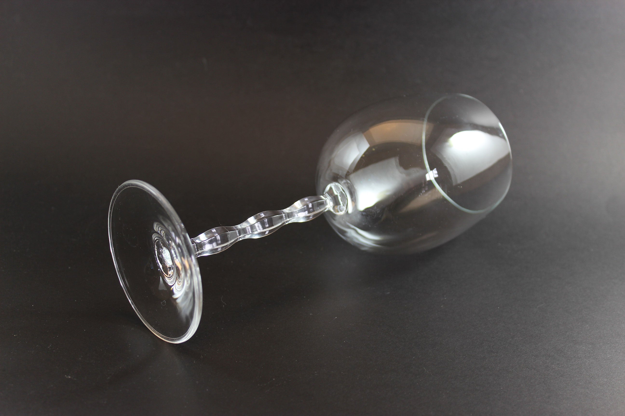 Christopher Stuart Crystal, Opus Pattern, Blown Burgundy Glass