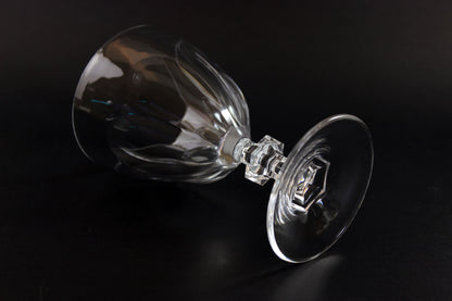 Clear crystal goblet on a black background
