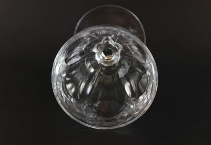 Clear crystal goblet on a black background