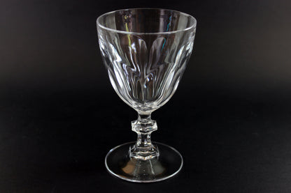 Clear crystal goblet on a black background
