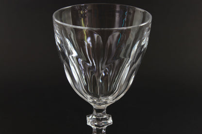 Clear crystal goblet on a black background