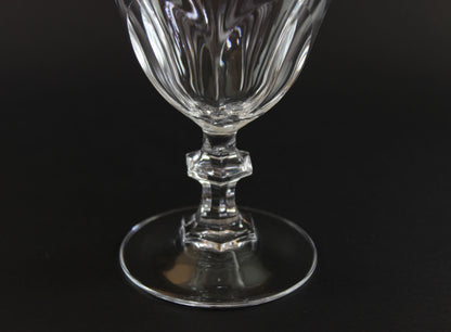 Clear crystal goblet on a black background