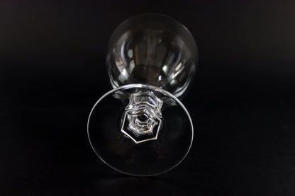 Clear crystal goblet on a black background