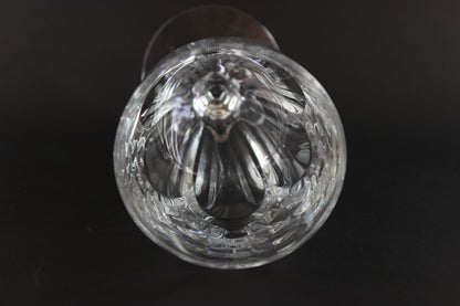 Clear crystal goblet on a black background