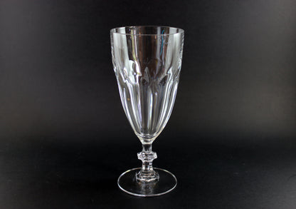 Clear crystal goblet on a black background