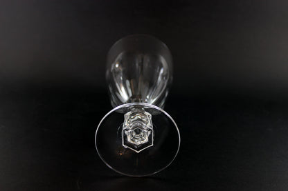 Clear crystal goblet on a black background