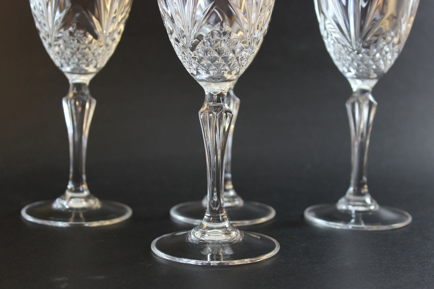 Cristal de Flandre, Salzburg Pattern, Water Goblets