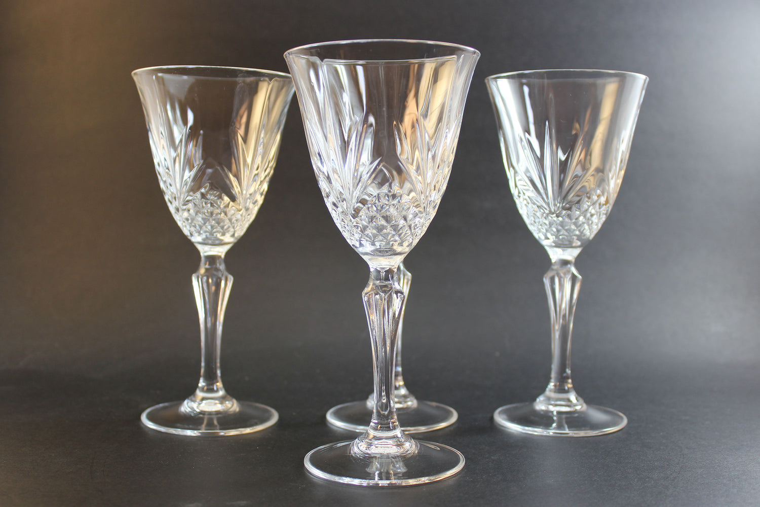 Cristal de Flandre, Salzburg Pattern, Wine Glasses