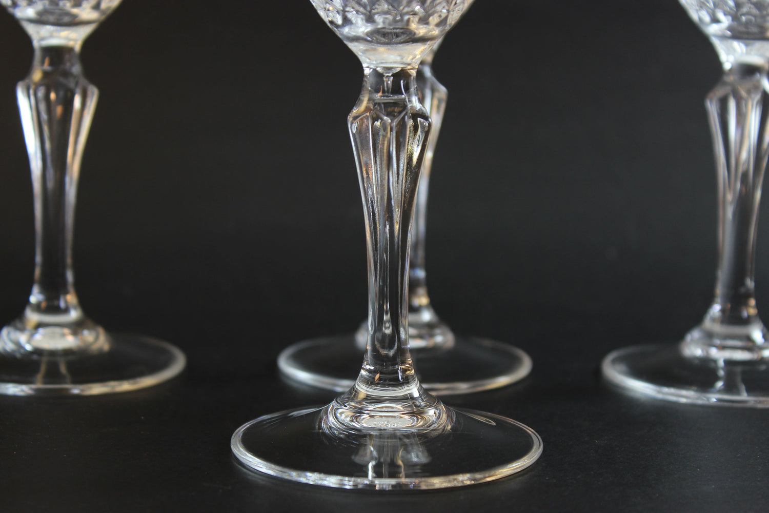 Cristal de Flandre, Salzburg Pattern, Wine Glasses