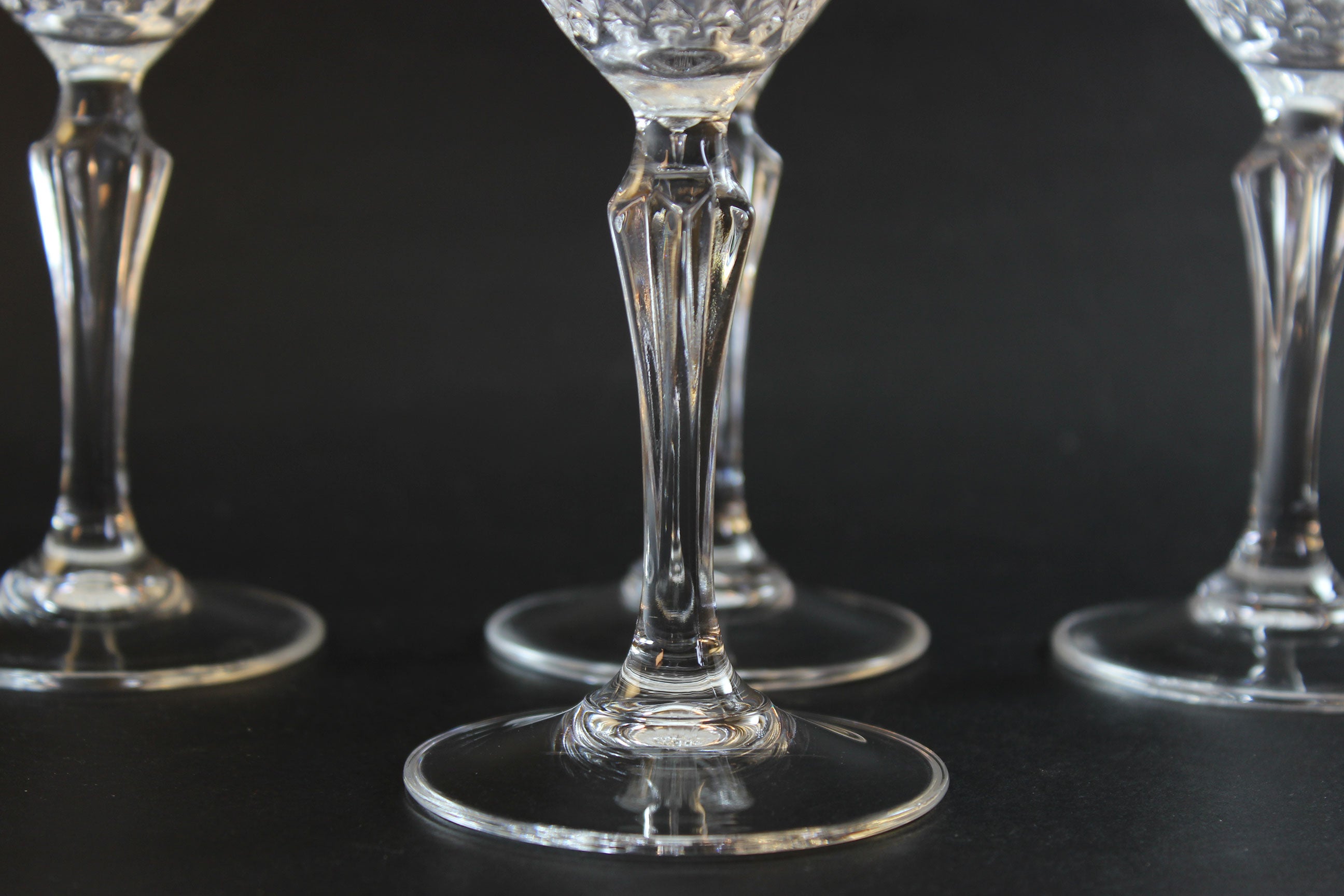 Cristal de Flandre, Salzburg Pattern, Wine Glasses