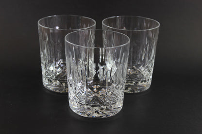 Cut Crystal Whiskey Glass on Black Background