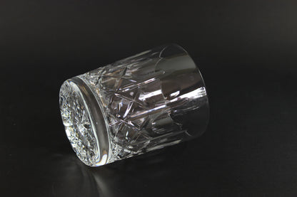 Cut Crystal Whiskey Glass on Black Background