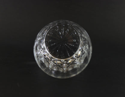 Cut Crystal Whiskey Glass on Black Background