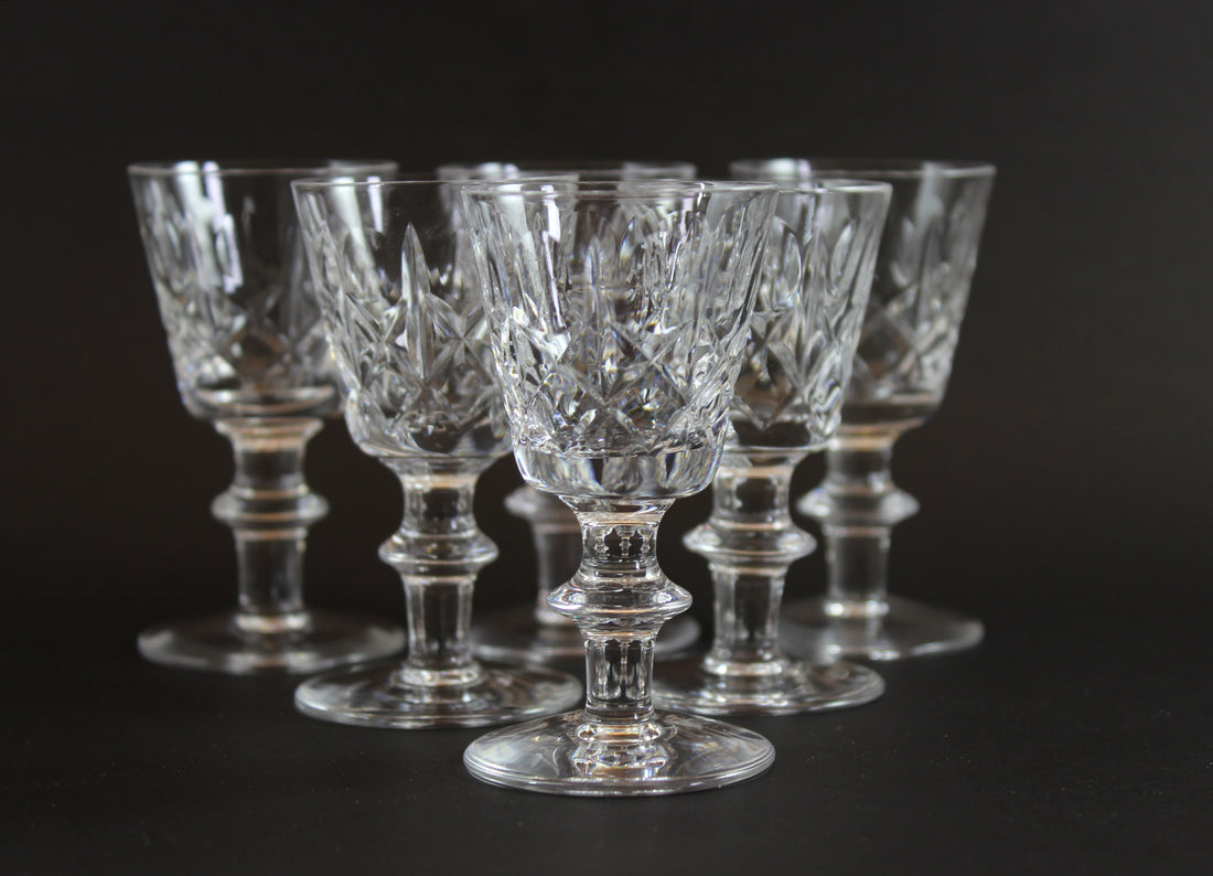 Cross and Olive Crystal, Liqueur Glasses