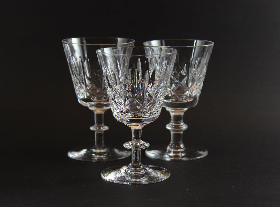 Cross and Olive Crystal, Port or Sherry Glasses