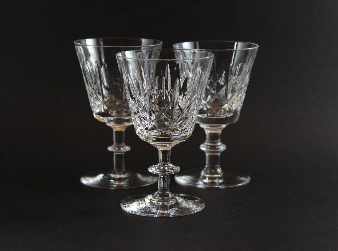 Cross and Olive Crystal, Port or Sherry Glasses