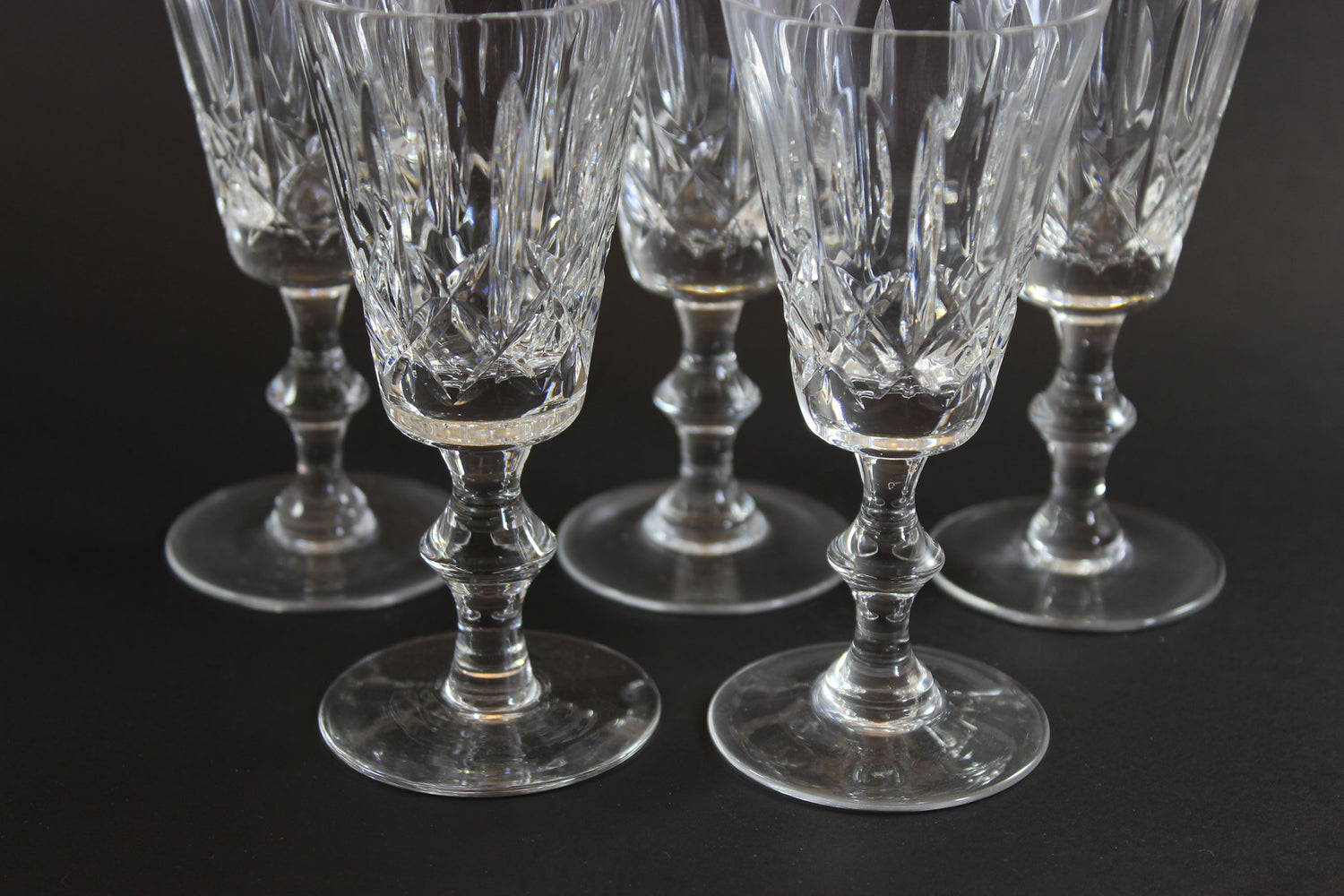 Cross and Olive Crystal,  Sherry Glasses