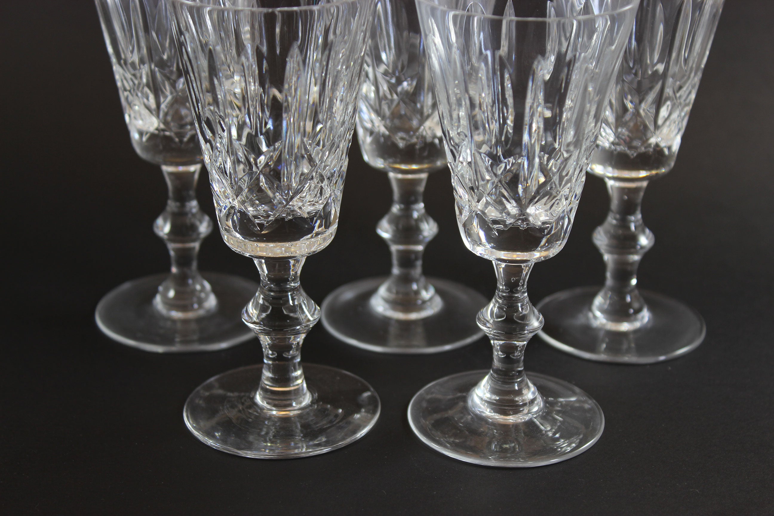 Cross and Olive Crystal,  Sherry Glasses