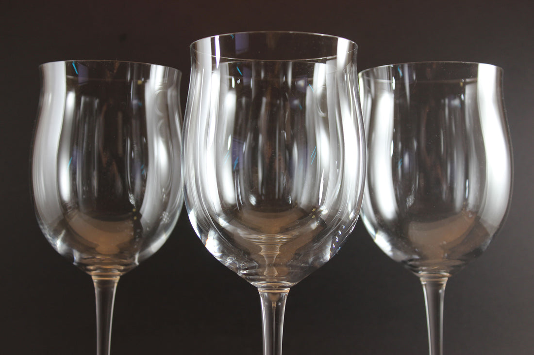 Crystal Bohemia, Large Trumpet Bowl Wine Glasses