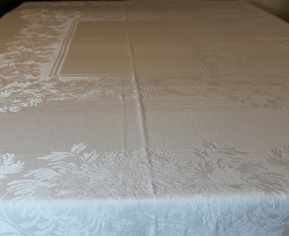 Double Damask Linen Table Cloth, Medium