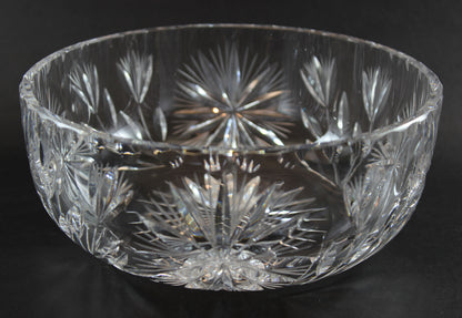 Bohemia Large Floral and Sunburst Crystal Bowl