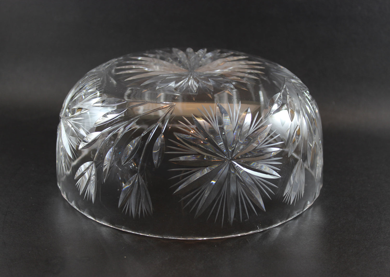 Bohemia Large Floral and Sunburst Crystal Bowl