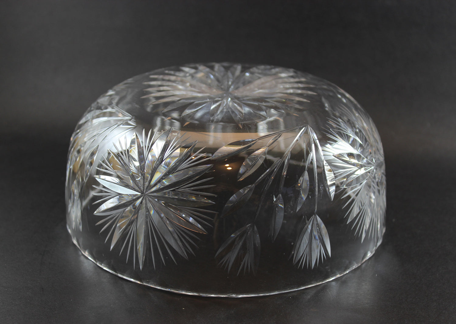 Bohemia Large Floral and Sunburst Crystal Bowl