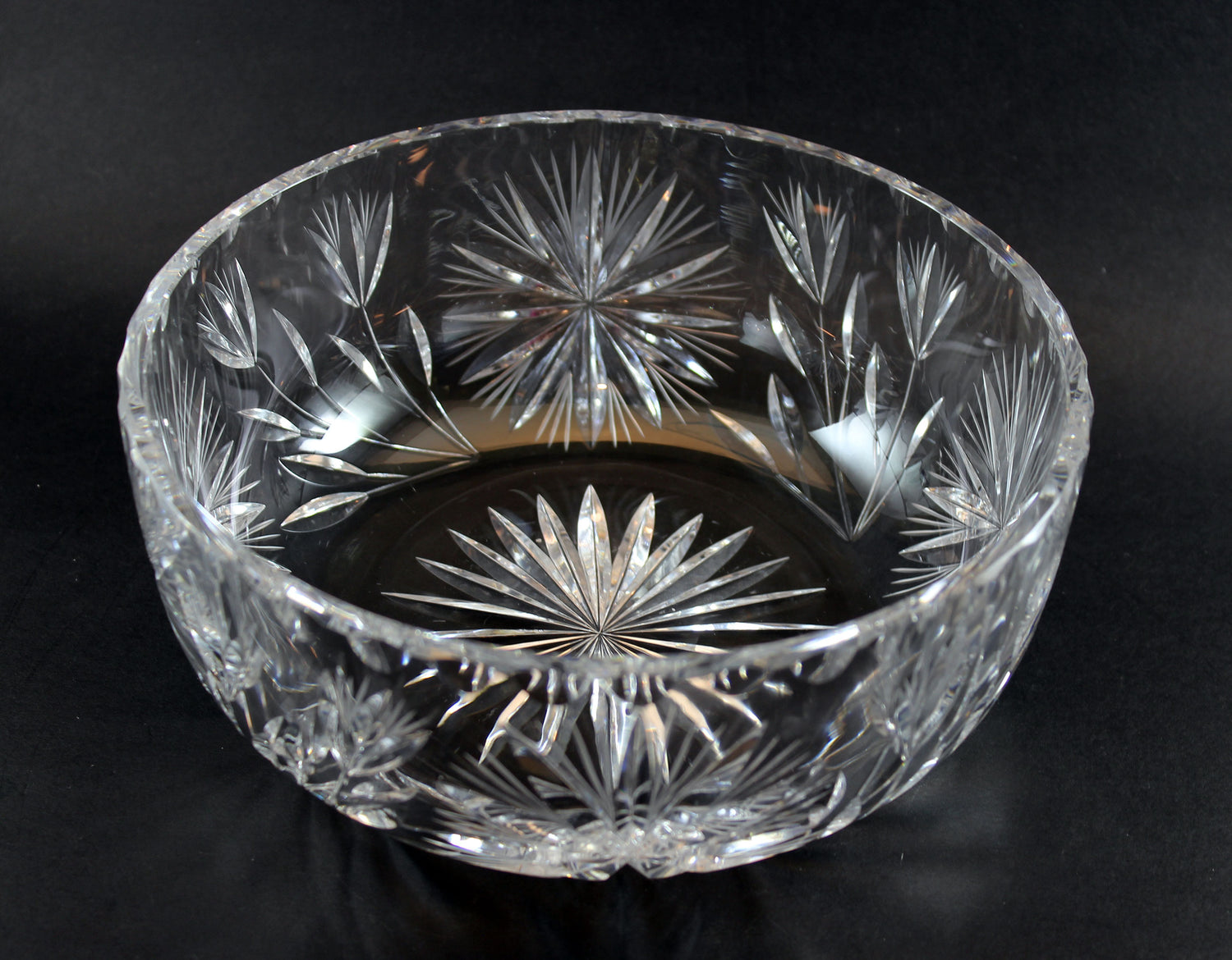 Bohemia Large Floral and Sunburst Crystal Bowl