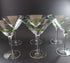 Green Swirl Martini or Cosmopolitan Glasses