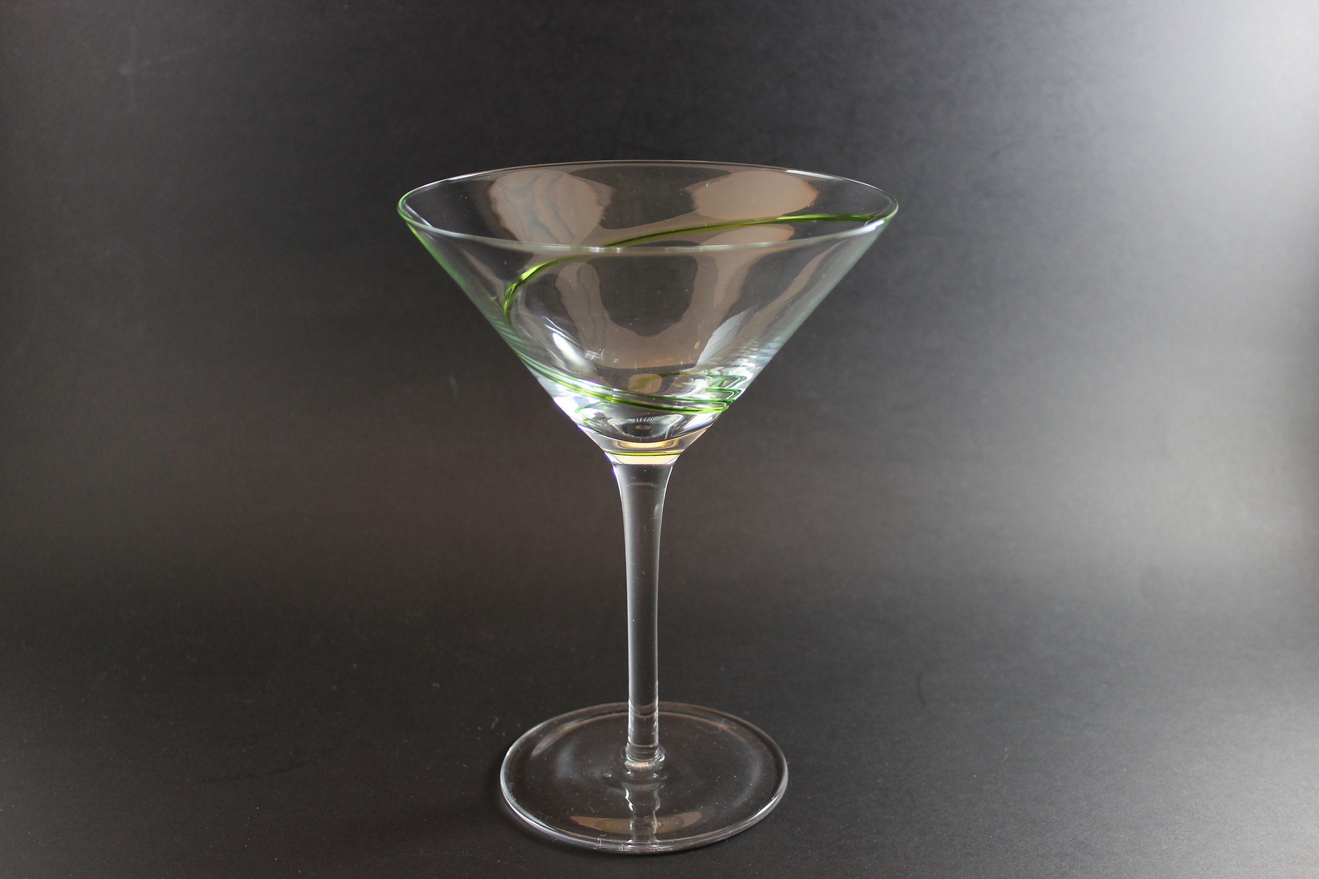 Green Swirl Martini or Cosmopolitan Glasses