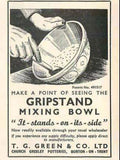 T. G. Green, Vintage Yellow Ware Gripstand Mixing Bowl, 12 Inch