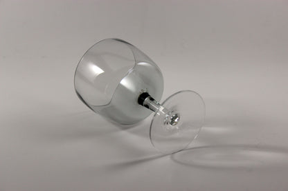 Set of smoked glass port glasses on a white background