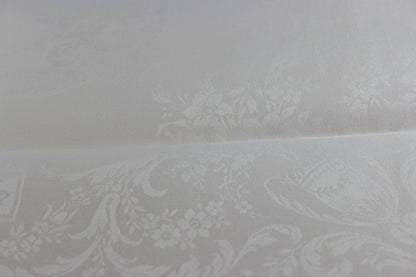 Irish Linen Double Damask Large Dinner Napkins, Floral and Swirls
