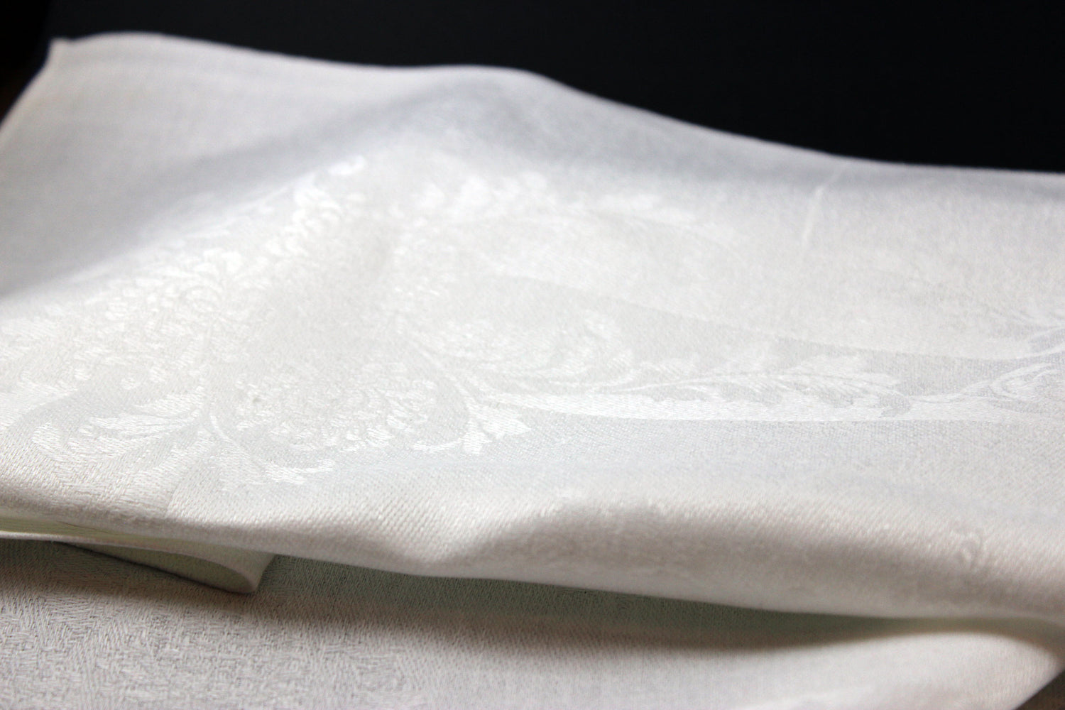 Irish Linen Napkins with Frames and Chrysanthemums