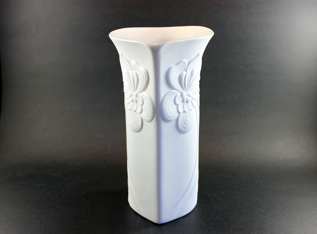 Kaiser Germany, Large White Floral Porcelain Vase