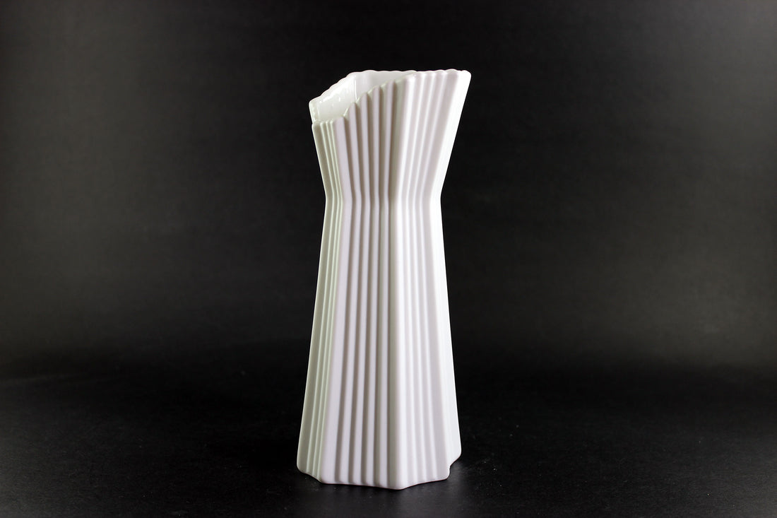 Kaiser Germany White Ribbed Porcelain Bisque Vase