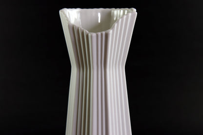 Kaiser Germany White Ribbed Porcelain Bisque Vase