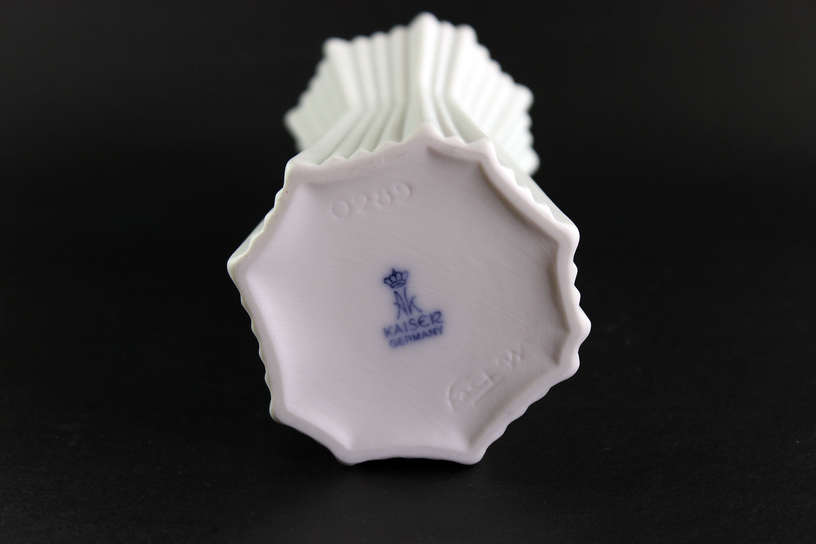 Kaiser Germany White Ribbed Porcelain Bisque Vase