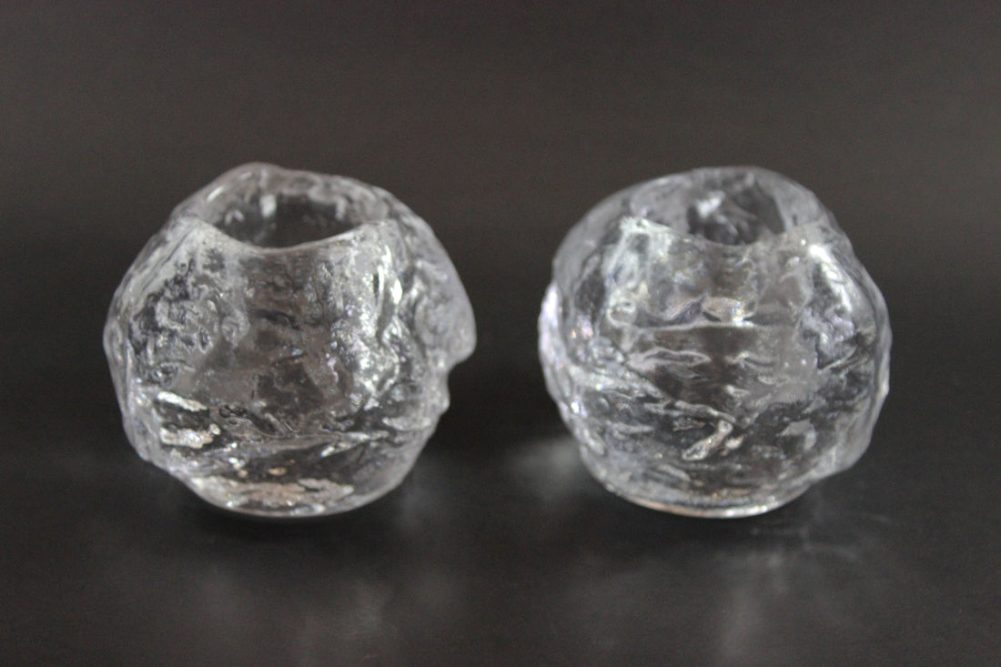 Kosta Boda Snowball Candleholders