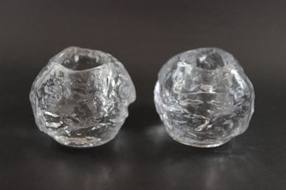 Kosta Boda Snowball Candleholders