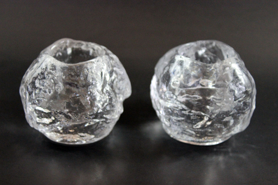 Kosta Boda Snowball Candleholders
