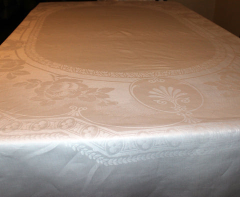 Fine Double Damask Linen Table Cloth, Large Size